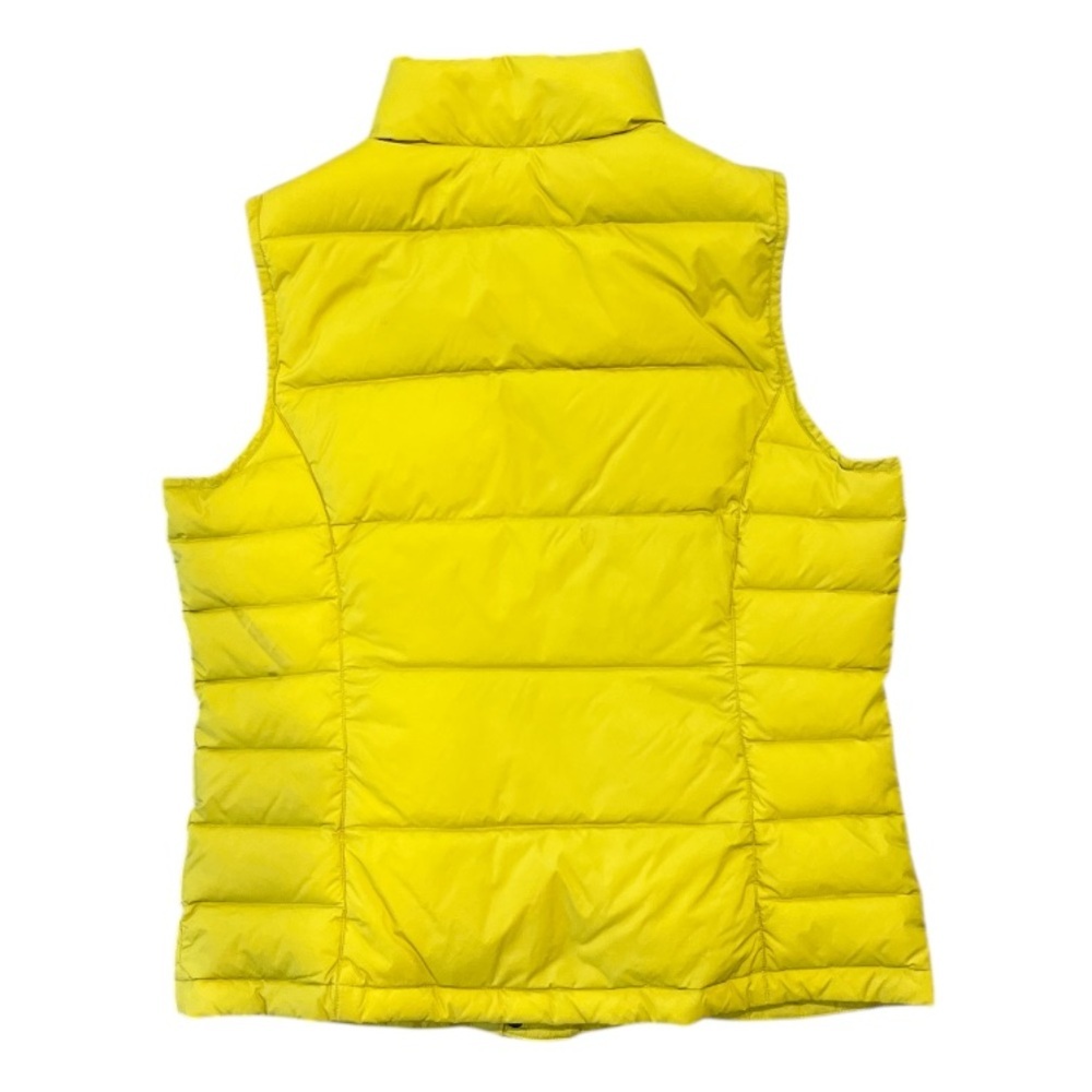 Women’s Lands' End Small Down Filled Mustard Yellow Puffer Vest - Picture 2 of 8